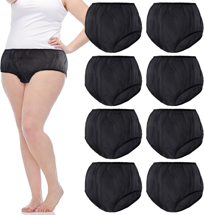 Hoolerry 9 Pcs Waterproof Incontinence Underpants Plastic Pants Leak Proof Incontinence Underwear Adult Diaper CoverM SizeBlack - Image 1