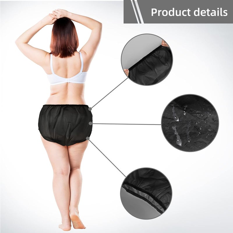 Hoolerry 9 Pcs Waterproof Incontinence Underpants Plastic Pants Leak Proof Incontinence Underwear Adult Diaper CoverM SizeBlack - Image 3