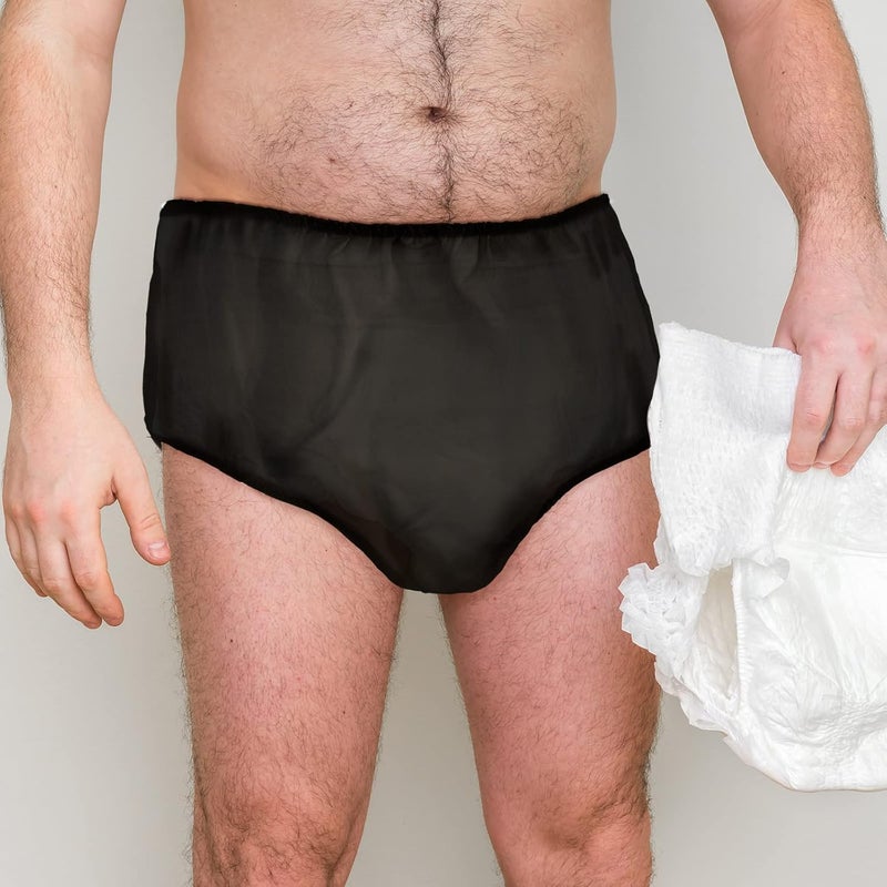 Hoolerry 9 Pcs Waterproof Incontinence Underpants Plastic Pants Leak Proof Incontinence Underwear Adult Diaper CoverM SizeBlack - Image 5