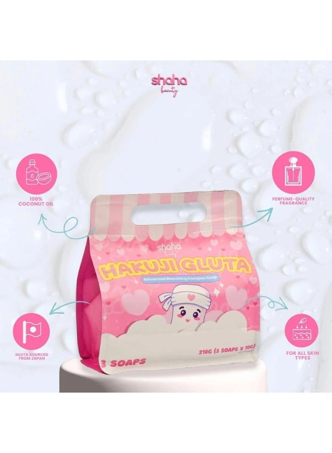 SHAHA Hakuji Gluta Advanced Brightening Soap Pack – Triple Whitening Complex for Radiant, Smooth, and Youthful-Looking Skin Every Day with Deep Cleansing and Nourishing Care - Image 4