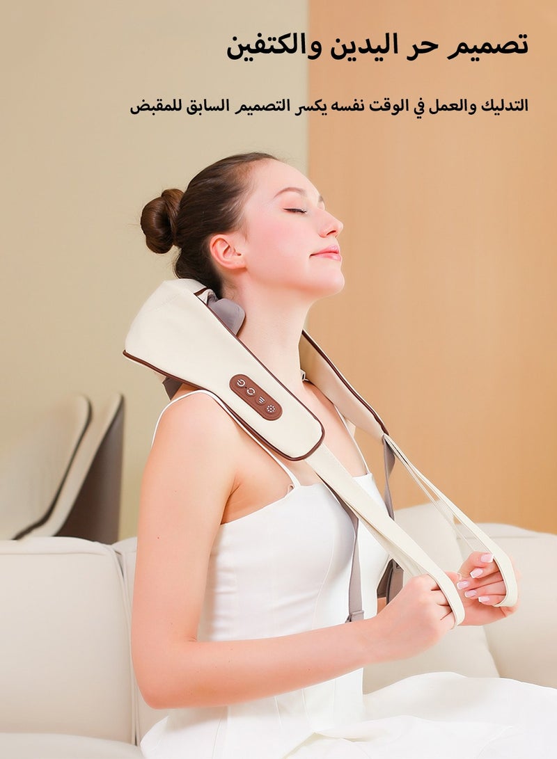 إسكدنيا جهاز تدليك الرقبة بالتدليك الحراري باللمس قابل للتعديل بالحرارة وسرعة التدليك قابل لإعادة الشحن، جهاز تدليك الرقبة المحمول المريح والمحمول - Image 4