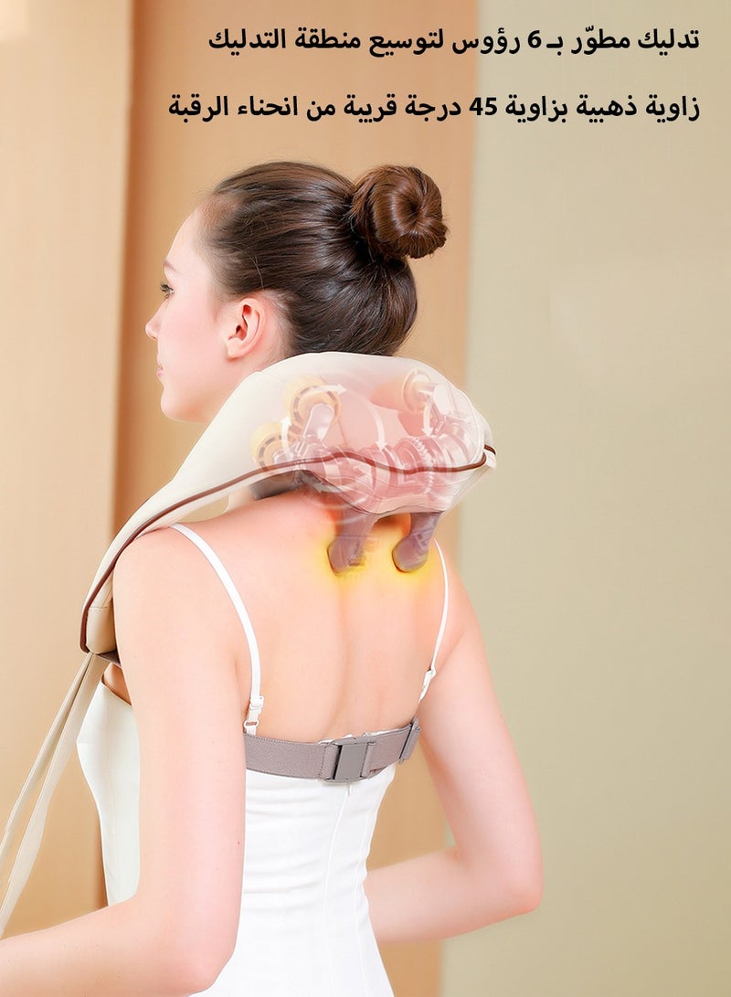 إسكدنيا جهاز تدليك الرقبة بالتدليك الحراري باللمس قابل للتعديل بالحرارة وسرعة التدليك قابل لإعادة الشحن، جهاز تدليك الرقبة المحمول المريح والمحمول - Image 5