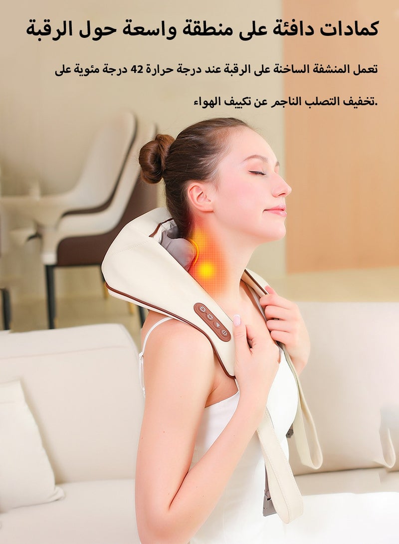 إسكدنيا جهاز تدليك الرقبة بالتدليك الحراري باللمس قابل للتعديل بالحرارة وسرعة التدليك قابل لإعادة الشحن، جهاز تدليك الرقبة المحمول المريح والمحمول - Image 3