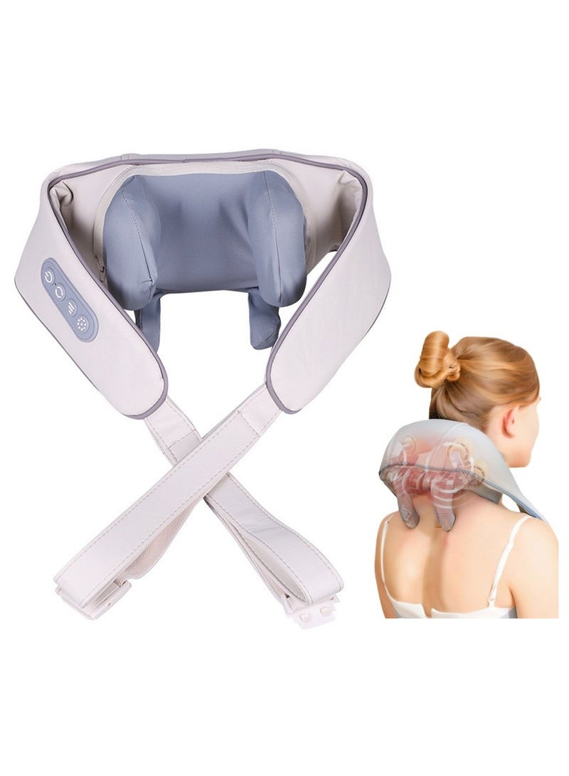 إسكدنيا جهاز تدليك الرقبة بالتدليك الحراري باللمس قابل للتعديل بالحرارة وسرعة التدليك قابل لإعادة الشحن، جهاز تدليك الرقبة المحمول المريح والمحمول - Image 1