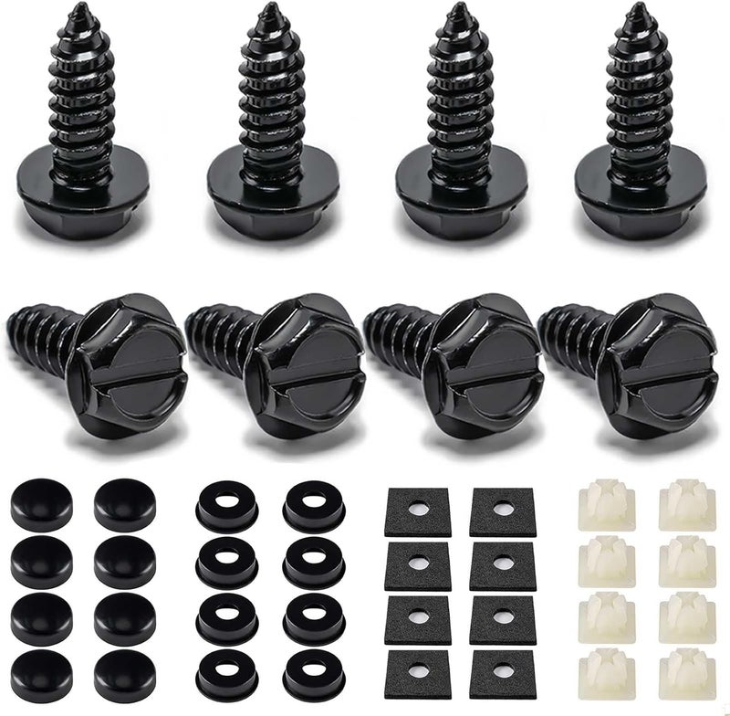 Hoewina 8-Piece Stainless Steel Anti-Theft License Plate Screws - Image 1