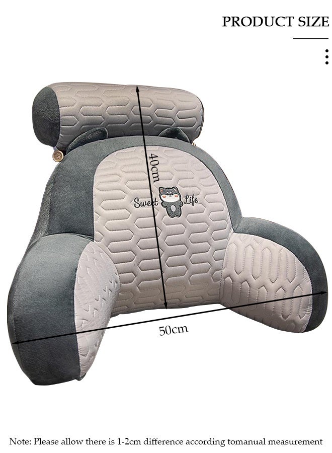 DUNISO مسند ظهر وسادة للزوج مع أذرع وسادة قراءة للكبار، إسفنج ذو ذاكرة ممزق، غطاء من القطيفة الدقيقة فائق الراحة وقابل للإزالة ولفة للرقبة قابلة للفصل، دعم لا مثيل له، مسند للسرير، وسادة للجلوس - Image 4