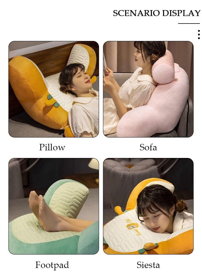 DUNISO مسند ظهر وسادة للزوج مع أذرع وسادة قراءة للكبار، إسفنج ذو ذاكرة ممزق، غطاء من القطيفة الدقيقة فائق الراحة وقابل للإزالة ولفة للرقبة قابلة للفصل، دعم لا مثيل له، مسند للسرير، وسادة للجلوس - Image 2