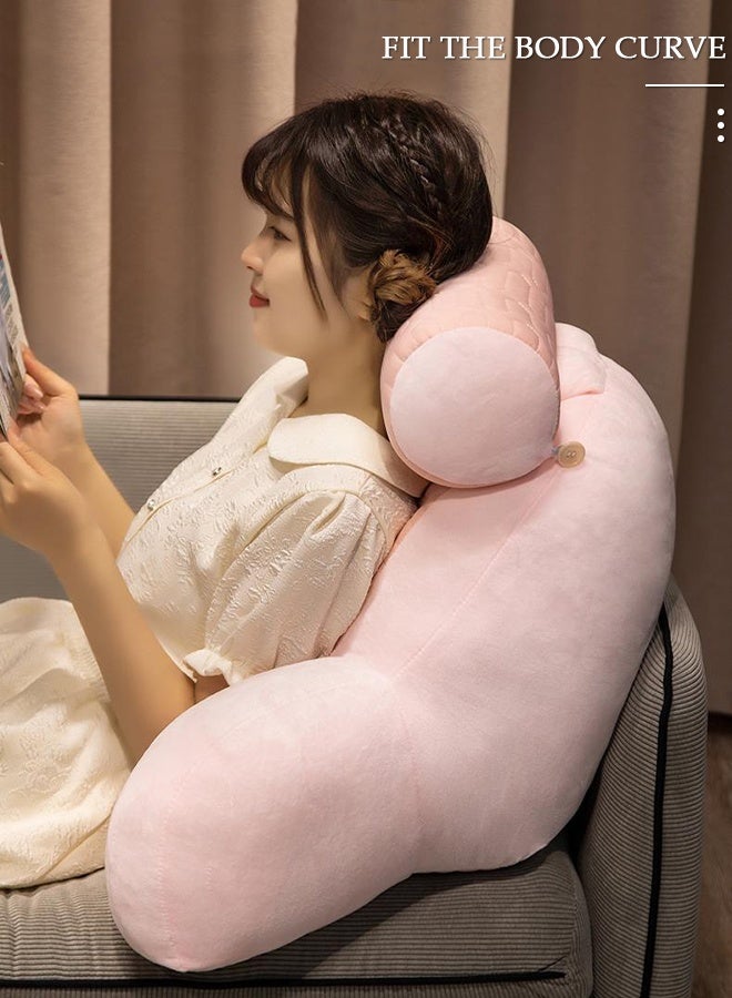 DUNISO مسند ظهر وسادة للزوج مع أذرع وسادة قراءة للكبار، إسفنج ذو ذاكرة ممزق، غطاء من القطيفة الدقيقة فائق الراحة وقابل للإزالة ولفة للرقبة قابلة للفصل، دعم لا مثيل له، مسند للسرير، وسادة للجلوس - Image 3