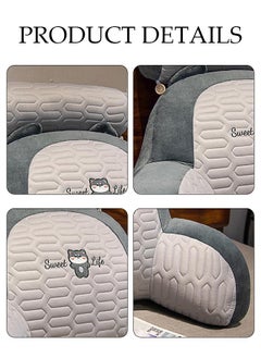 DUNISO Husband Pillow Backrest with Arms Adult Reading Pillow Shredded Memory Foam, Ultra-Comfy Removable Microplush Cover and  Detachable Neck Roll Unmatched Support Bed Rest Sit Up Pillow  - Image 3