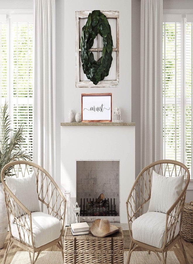 أثيناز إيليمنتس ديكور منزل ريفي من أثينا إيليمنتس، لوحة جدارية ريفية عصرية، لافتة "عشنا"، لوحة مطبوعة مؤطرة بخشب صلب لطيفة للمدخل، غرفة المعيشة، الردهة، الممر، واضحة وسهلة القراءة، مقاس 8 × 17 بوصة - Image 3