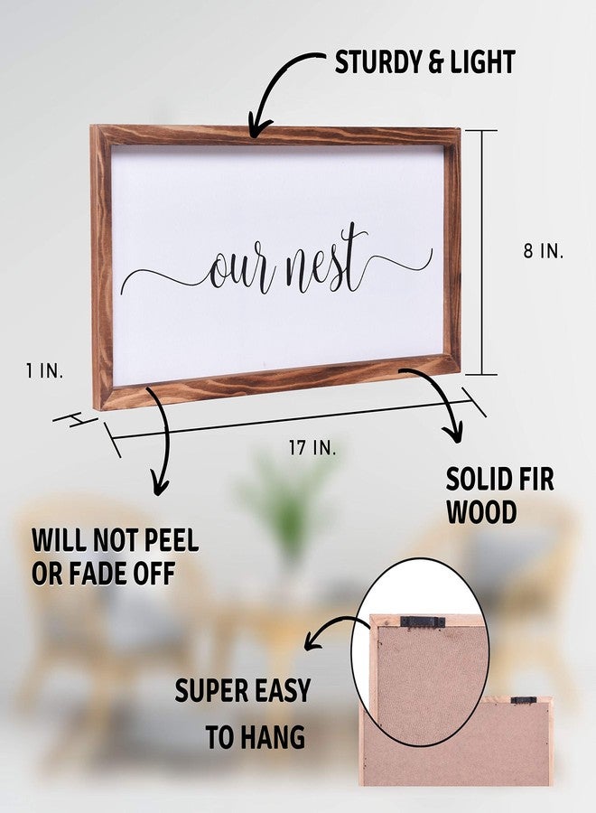 أثيناز إيليمنتس ديكور منزل ريفي من أثينا إيليمنتس، لوحة جدارية ريفية عصرية، لافتة "عشنا"، لوحة مطبوعة مؤطرة بخشب صلب لطيفة للمدخل، غرفة المعيشة، الردهة، الممر، واضحة وسهلة القراءة، مقاس 8 × 17 بوصة - Image 5