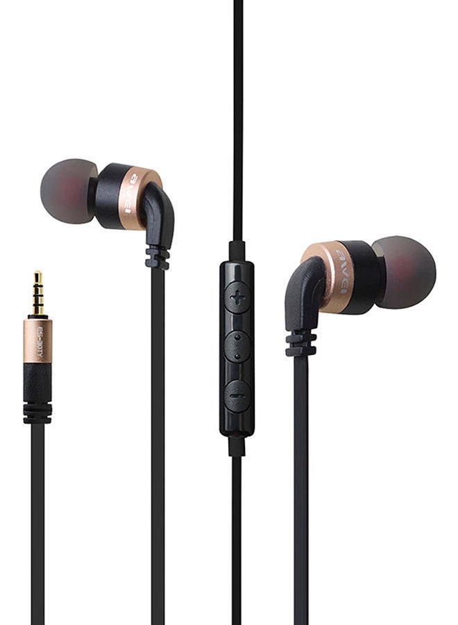 NIBEMINENT Stereo HiFi In-Ear Earphone With Microphone Gold/Black