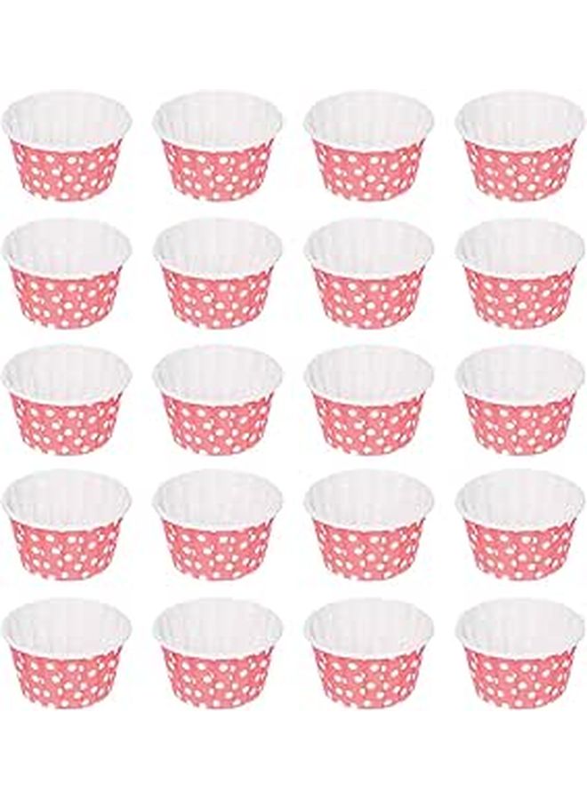 100pcs Mini Baking Cups Pink Polka Dot Muffin Liners Oil Proof Paper with Rim - Image 1