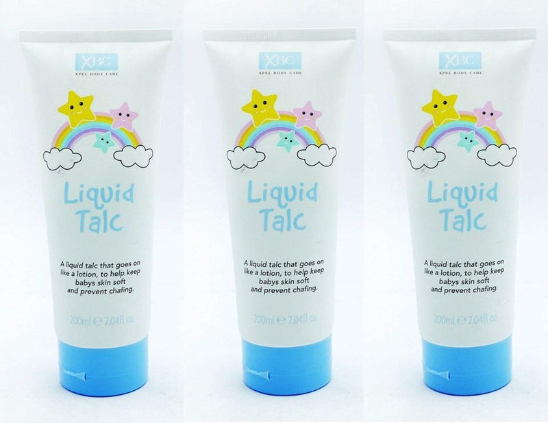 XBC Liquid Talc Bundle - 3 x 200g Tubes. A Liquid Talc That Goes On Like A Lotion. Keeps Babys Skin Soft and Prevents Chafing - Image 2