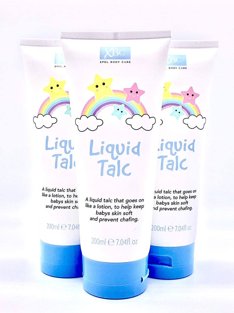XBC Liquid Talc Bundle - 3 x 200g Tubes. A Liquid Talc That Goes On Like A Lotion. Keeps Babys Skin Soft and Prevents Chafing - Image 1