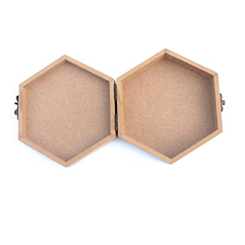 IVEI DIY MDF Hexagon Box- Plain MDF Wood Blank Hexagon Box for Painting, Wooden Sheet Craft, Decoupage, Resin Art Work & Decoration (Box Dimensions - 7 in X 7 in X 2.5 in) - Image 2