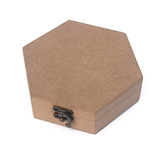 IVEI DIY MDF Hexagon Box- Plain MDF Wood Blank Hexagon Box for Painting, Wooden Sheet Craft, Decoupage, Resin Art Work & Decoration (Box Dimensions - 7 in X 7 in X 2.5 in) - Image 4