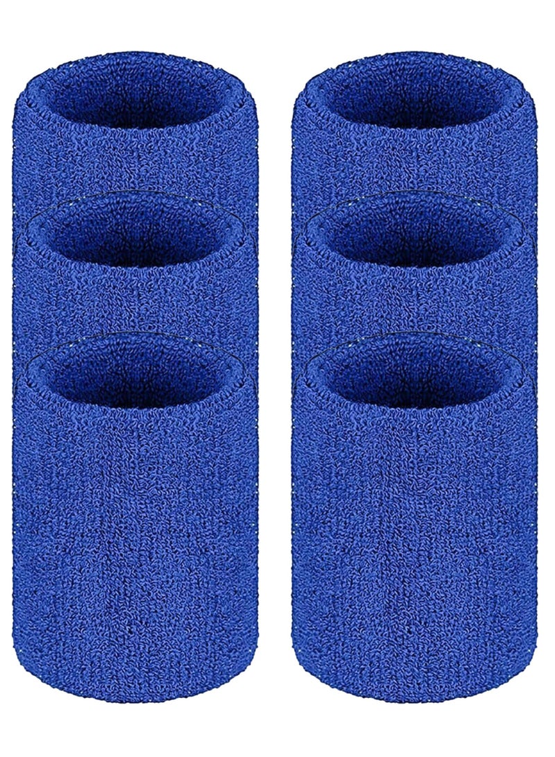 Joker Market Sweatbands Set, Moisture Wicking Terry Cloth for Workout and Basketball, Blue
