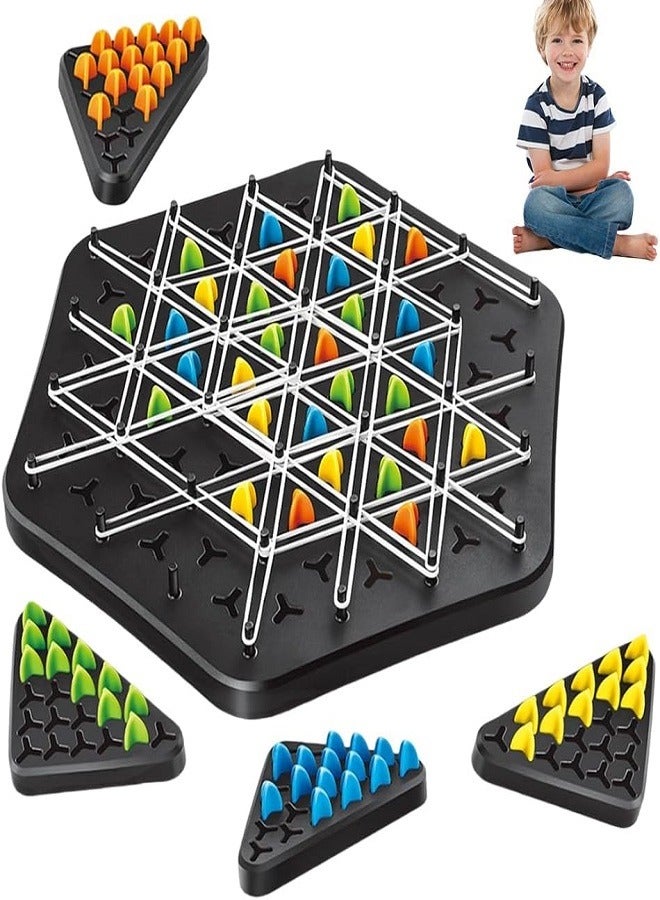 Chain Triangle Game, Triggle Game, Triggle Elastic Band Game, Chain Triangle Game, Classic Strategy Collectable Pegboard Game for Children, Adults, Family Party  - Image 1
