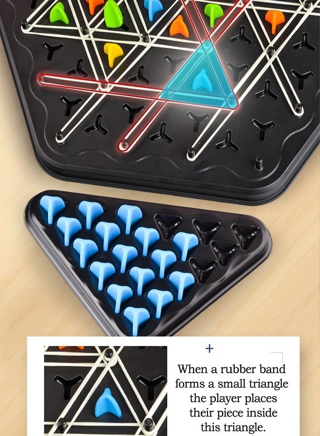 Chain Triangle Game, Triggle Game, Triggle Elastic Band Game, Chain Triangle Game, Classic Strategy Collectable Pegboard Game for Children, Adults, Family Party  - Image 3