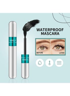 Vibely 2 In 1 Mascara 5X Longer Waterproof Lash Cosmetics Natural Lengthening And Thickening Effect No Clumping Superstrong Magic 4D Silk Fiber For Vibely Mascara Makeup  - Image 4