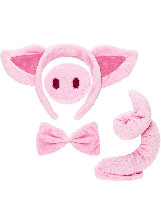 Norme Pig Costume Set - Ears, Nose, Tail, and Bow Tie Pink Fancy Dress Kit Accessories for Kids Halloween Party, Mardi Gras, Carnival Dress up Play - Image 1