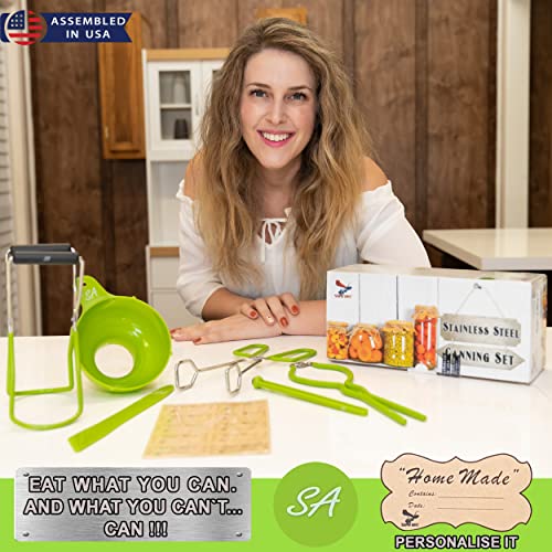 Supa Ant Canning Supplies - USA Assembled & Certified Food Grade Stainless Steel Starter Set Canning Kit for Beginners - Wide Kitchen Funnel, Jar Lifter and Wrench, Bubble Popper/Measurer, Lid Lifter - Image 3