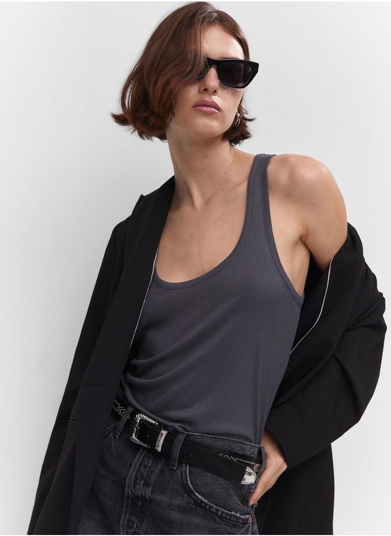MANGO - Scoop Neck Top - Image 1