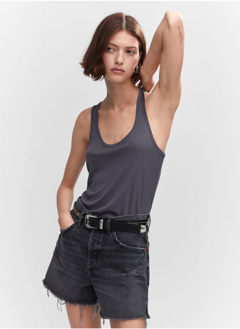 MANGO - Scoop Neck Top - Image 1