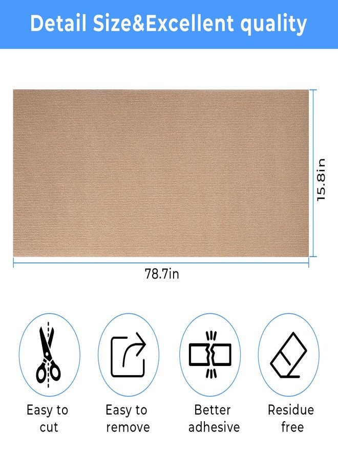 THAMIAO Cat Carpet remnants Cat Scratching Mat Trimmable Self-Adhesive Carpet DIY Climbing Scratcher Scratch Furniture Protector Covering Posts (78.7" x 15.8" Beige) - Image 2