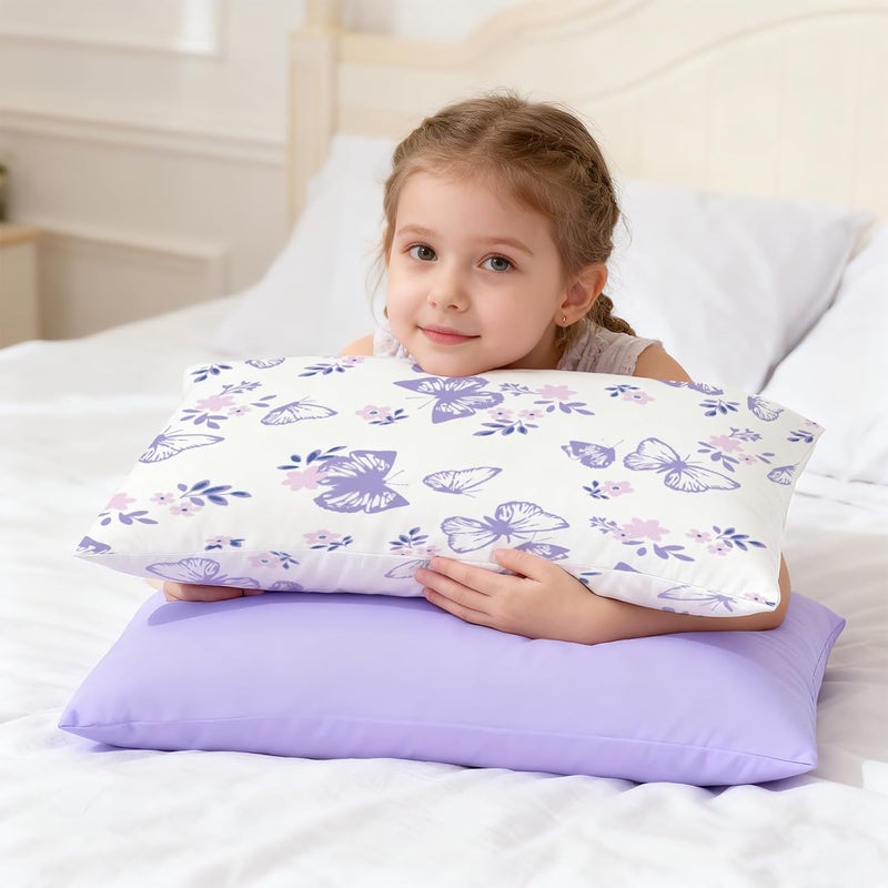 Kids Toddler Pillowcase Envelope Travel Pillowcase Baby Pillow Cover Fits Pillows Sized 12x16 or 13x18-2 Pack Soft Children’s Bedding Pillowslip Case for Boys and Girls -Butterfly - Image 5