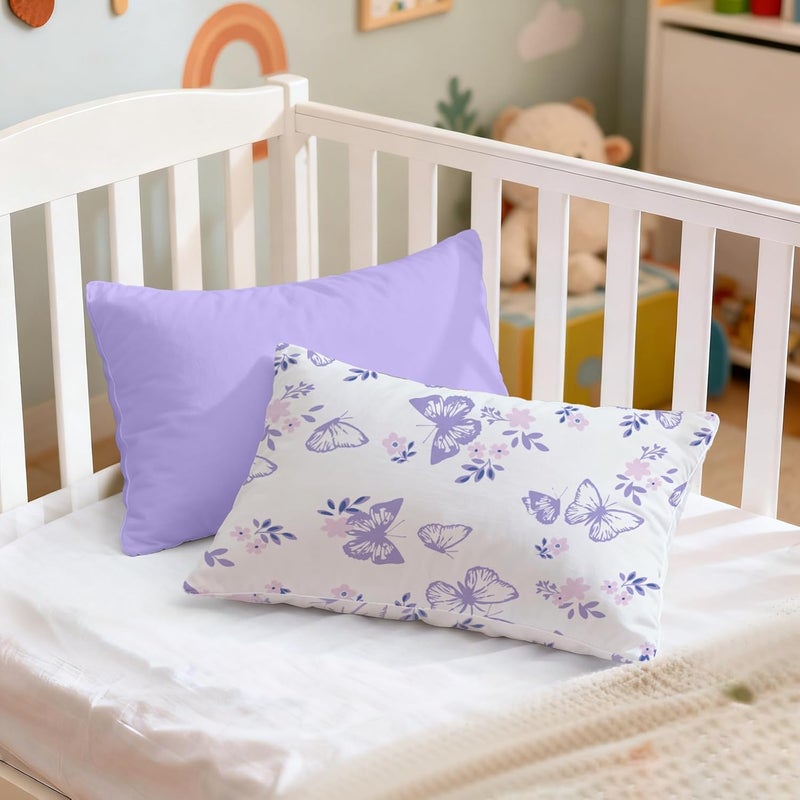Kids Toddler Pillowcase Envelope Travel Pillowcase Baby Pillow Cover Fits Pillows Sized 12x16 or 13x18-2 Pack Soft Children’s Bedding Pillowslip Case for Boys and Girls -Butterfly - Image 3