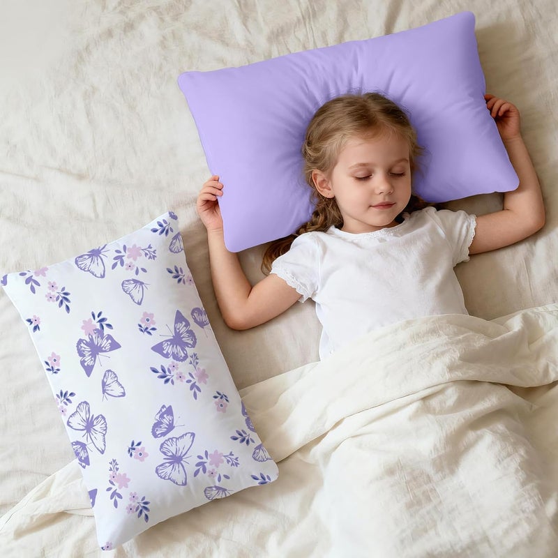 Kids Toddler Pillowcase Envelope Travel Pillowcase Baby Pillow Cover Fits Pillows Sized 12x16 or 13x18-2 Pack Soft Children’s Bedding Pillowslip Case for Boys and Girls -Butterfly - Image 4