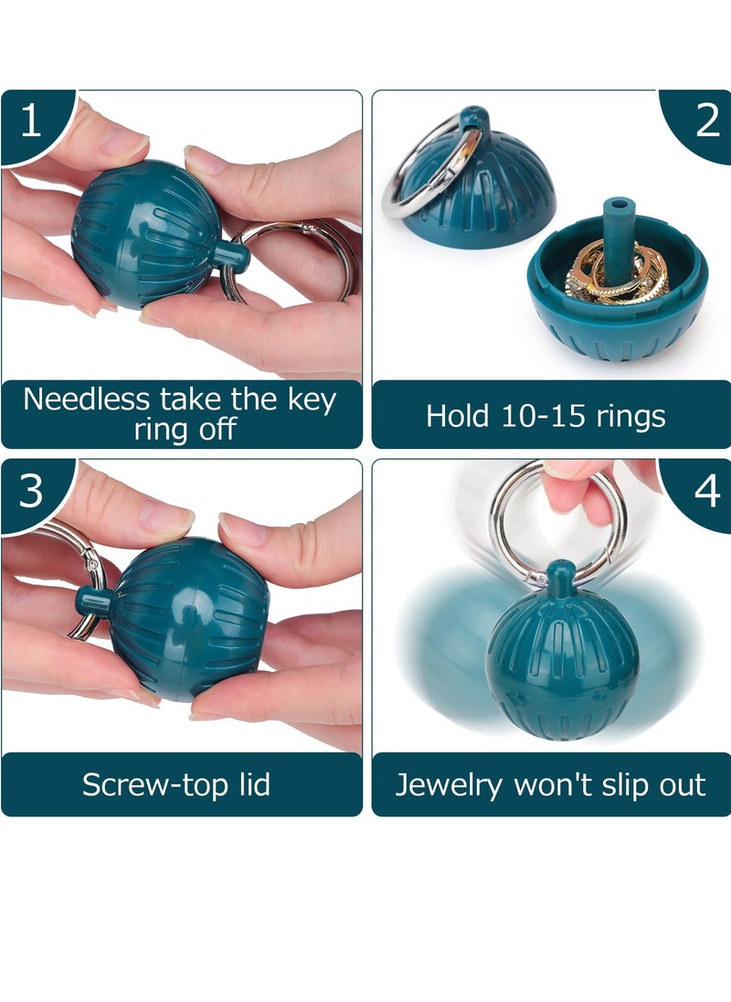 SYOSI - Traveling Jewelry Holder, Portable Travel Jewelry Ring Keychain, Camping Earring Pill Container Hanging Joint Holder Sponge Protector Gifts Bag Roll Case (3 Pcs) - Image 1
