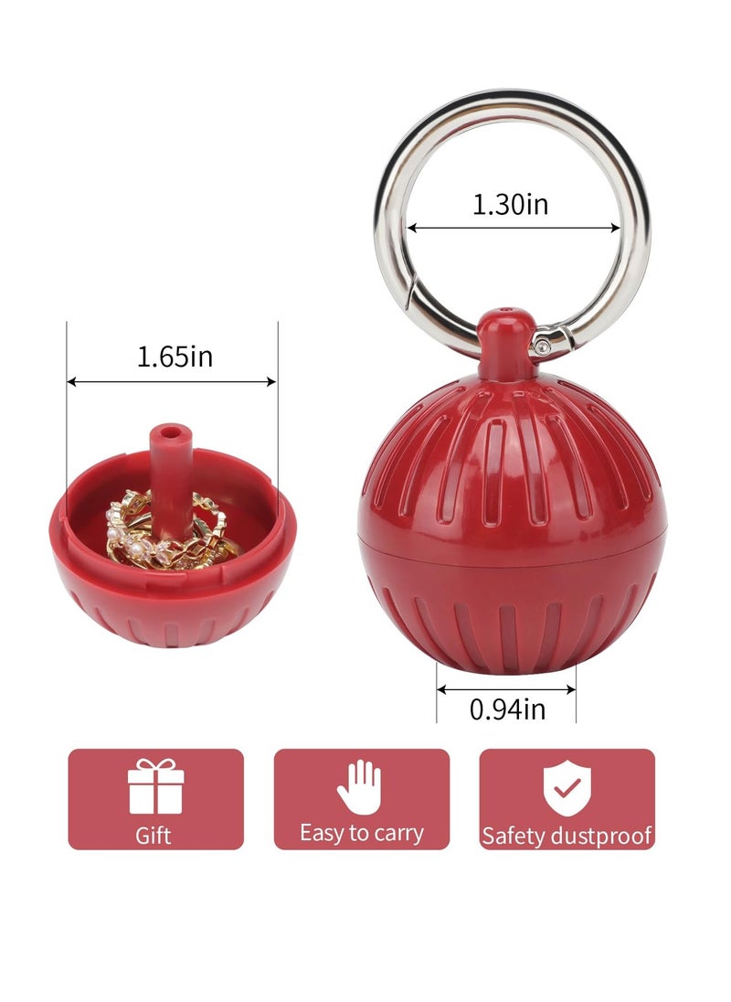 SYOSI - Traveling Jewelry Holder, Portable Travel Jewelry Ring Keychain, Camping Earring Pill Container Hanging Joint Holder Sponge Protector Gifts Bag Roll Case (3 Pcs) - Image 1