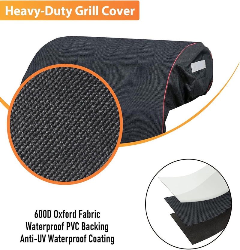 GRISUN Built-in Grill Cover for Bull 45005 Built in Gas Grills 32 inch, Bull Outdoor Kitchen & Grill Head Cover, Heavy Duty Waterproof BBQ Grill Cover with Handle, Black - Image 3