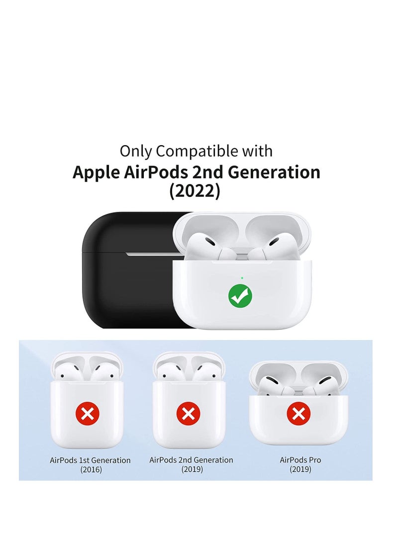 Womdee - Silicone Case Cover for Air Pods Pro 2nd Generation 2022, Womdee Slim Protective Cover Skin for Air Pods Pro 2 with Keychain (White) - Image 1