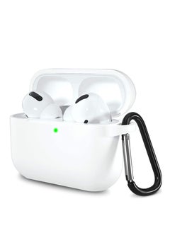 Womdee Silicone Case Cover for Air Pods Pro 2nd Generation 2022, Womdee Slim Protective Cover Skin for Air Pods Pro 2 with Keychain (White)  - Image 4