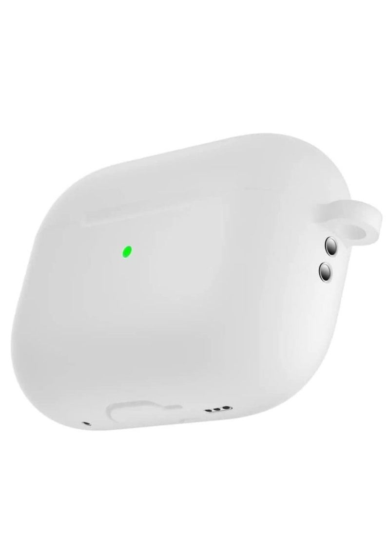 Womdee - Silicone Case Cover for Air Pods Pro 2nd Generation 2022, Womdee Slim Protective Cover Skin for Air Pods Pro 2 with Keychain (White) - Image 1