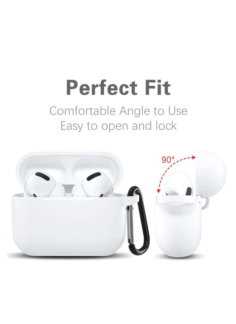 Womdee - Silicone Case Cover for Air Pods Pro 2nd Generation 2022, Womdee Slim Protective Cover Skin for Air Pods Pro 2 with Keychain (White) - Image 1