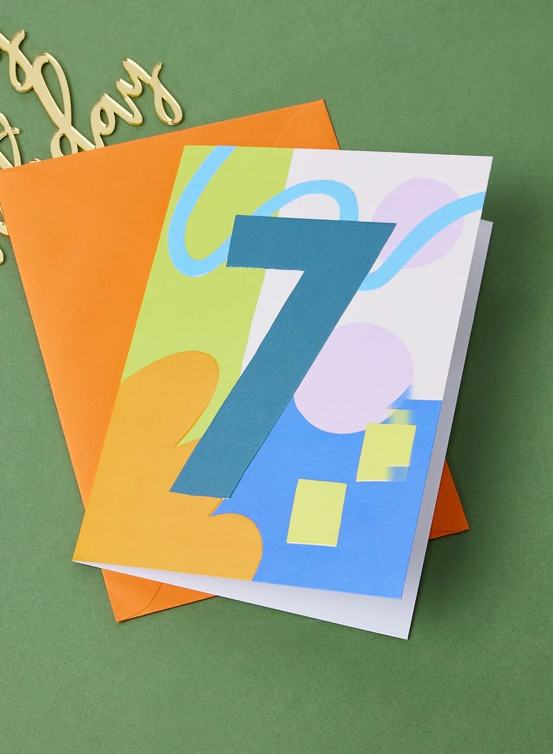 Raspberry Blossom You're 7 Birthday Card