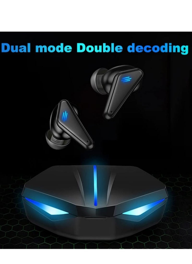 ELTRAZONE - K55 Gaming Headset Low Delay TWS Fone Bluetooth Earphones Earbuds with Mic Bass Audio Sound Positioning PUBG Wireless Headphones Black - Image 1