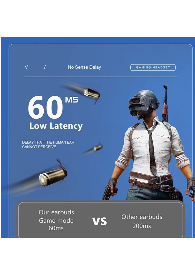 ELTRAZONE - K55 Gaming Headset Low Delay TWS Fone Bluetooth Earphones Earbuds with Mic Bass Audio Sound Positioning PUBG Wireless Headphones Black - Image 1