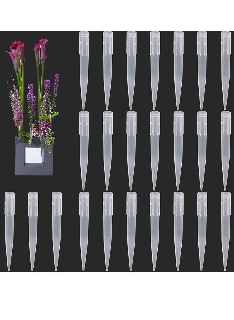 KASTWAVE Flower Water Tubes, 500 Pieces Pointed Floral Water Tubes/Vials for Flower Arrangements, Clear Plastic Flower Water Tubes with Picks, Rose Flower Water Tubes Stems Aqua Picks  - Image 1