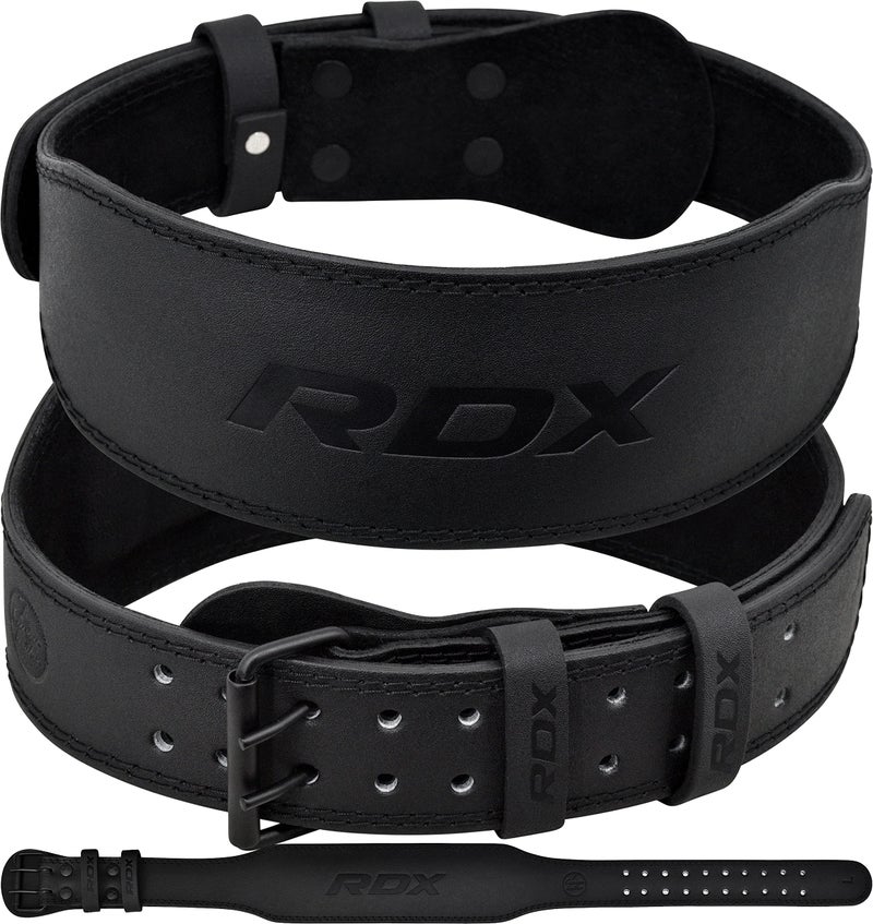RDX Weight Lifting Belt Gym Fitness Cowhide Leather 4 6 Padded Lumbar Back Support 10 Adjustable Holes Weightlifting Powerlifting Bodybuilding Deadlift Squat Workout Strength Training Men Women - Image 2
