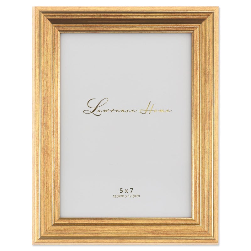 Lawrence Frames Sutter Burnished Picture Frame 5 by 7Inch Gold