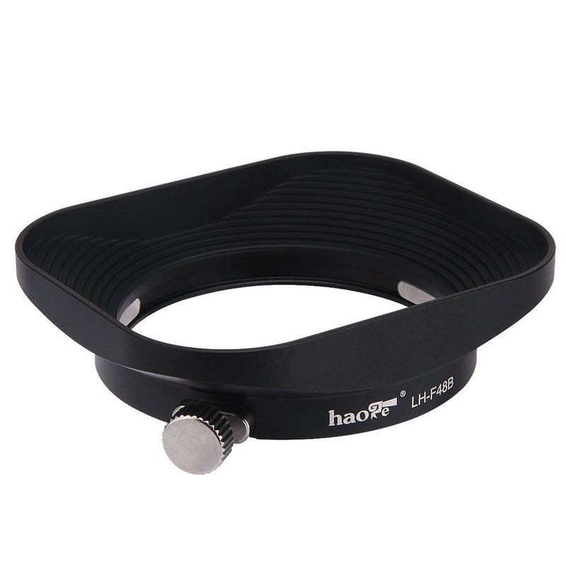 Haoge LH-F48B Square Metal Lens Hood Shade for Olympus M.ZUIKO Digital 17mm f1.8 17 1.8 Lens Replace Olympus LH-48B Black - Image 1