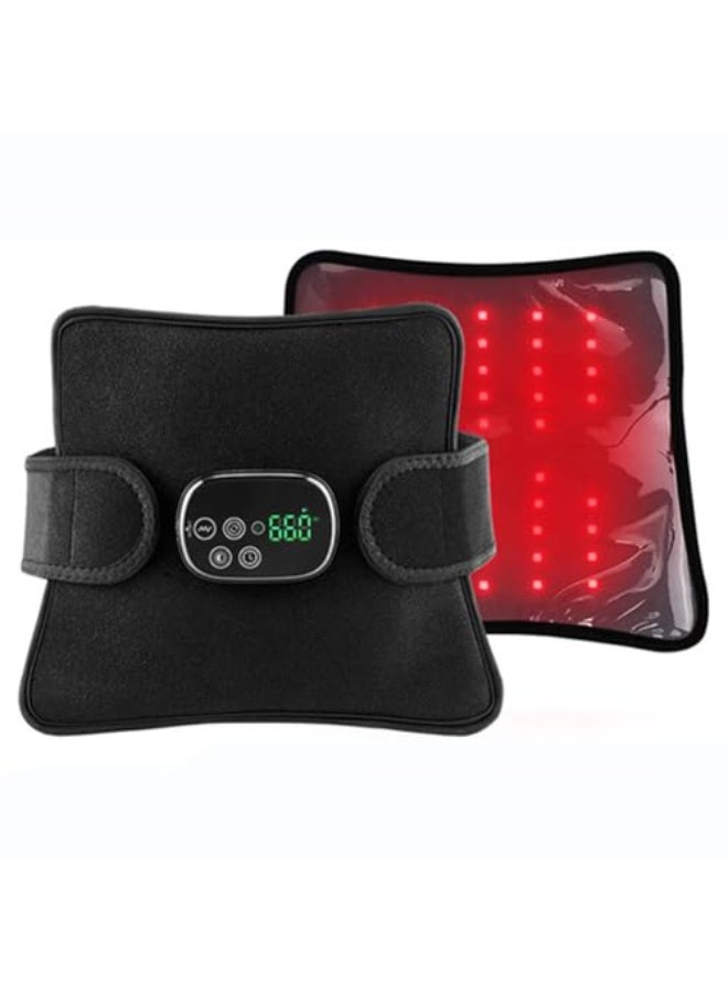 WALALLA Wireless Red Light Therapy Massager Pad - 660nm & 850nm Infrared with 46 Beads, 3 Vibration & Timer Modes, Portable Pain Relief for Muscle & Inflammation (5000mAh, Black) - Image 2