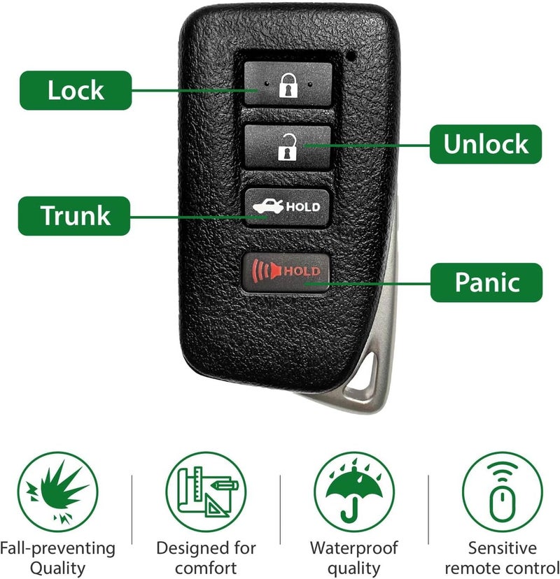 Keylessbest قطعة استبدال لسيارات لكزس IS200، IS200T، IS250، IS300، IS350، RC300، GNE طرازات 2013، 2014، 2015، 2016، 2017، 2018، 2019، 2020، من نوع Smart Proximity. رمز القطعة: 281451-2020. - Image 5