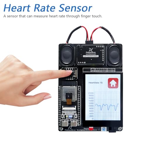 Freenove Development Kit for ESP32-S3 ESP32 S3 CAM (Included), Dual-core 32-bit 240 MHz Microcontroller, Onboard Camera Wireless, Touch Screen Stereo Speakers Heart Rate Sensor, Tutorial Code - Image 5